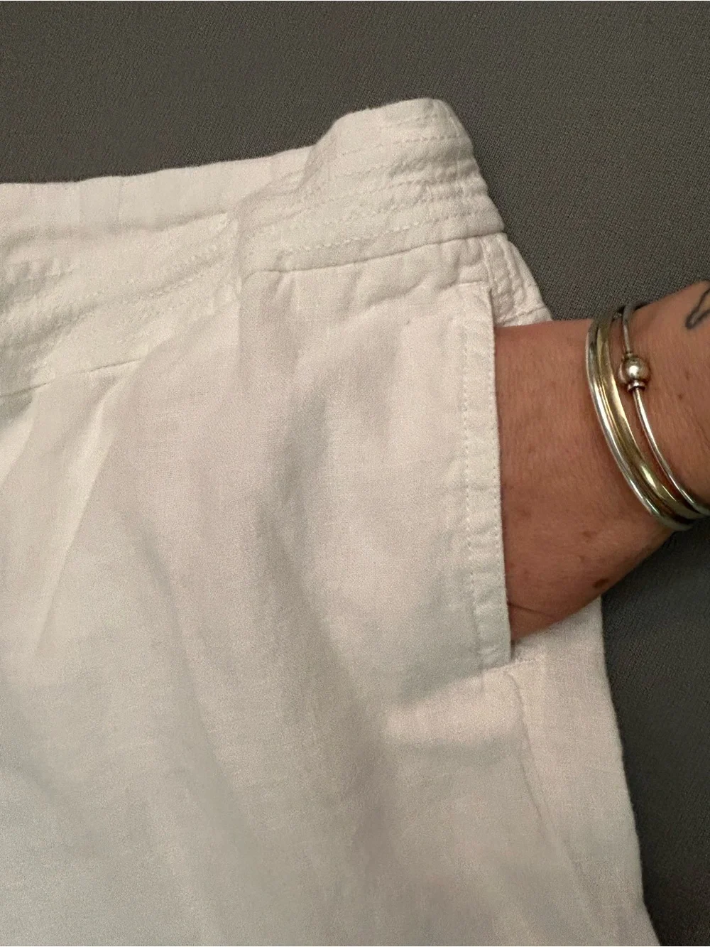 J. Crew White Linen Drawstring Classic Preppy Bermuda Shorts